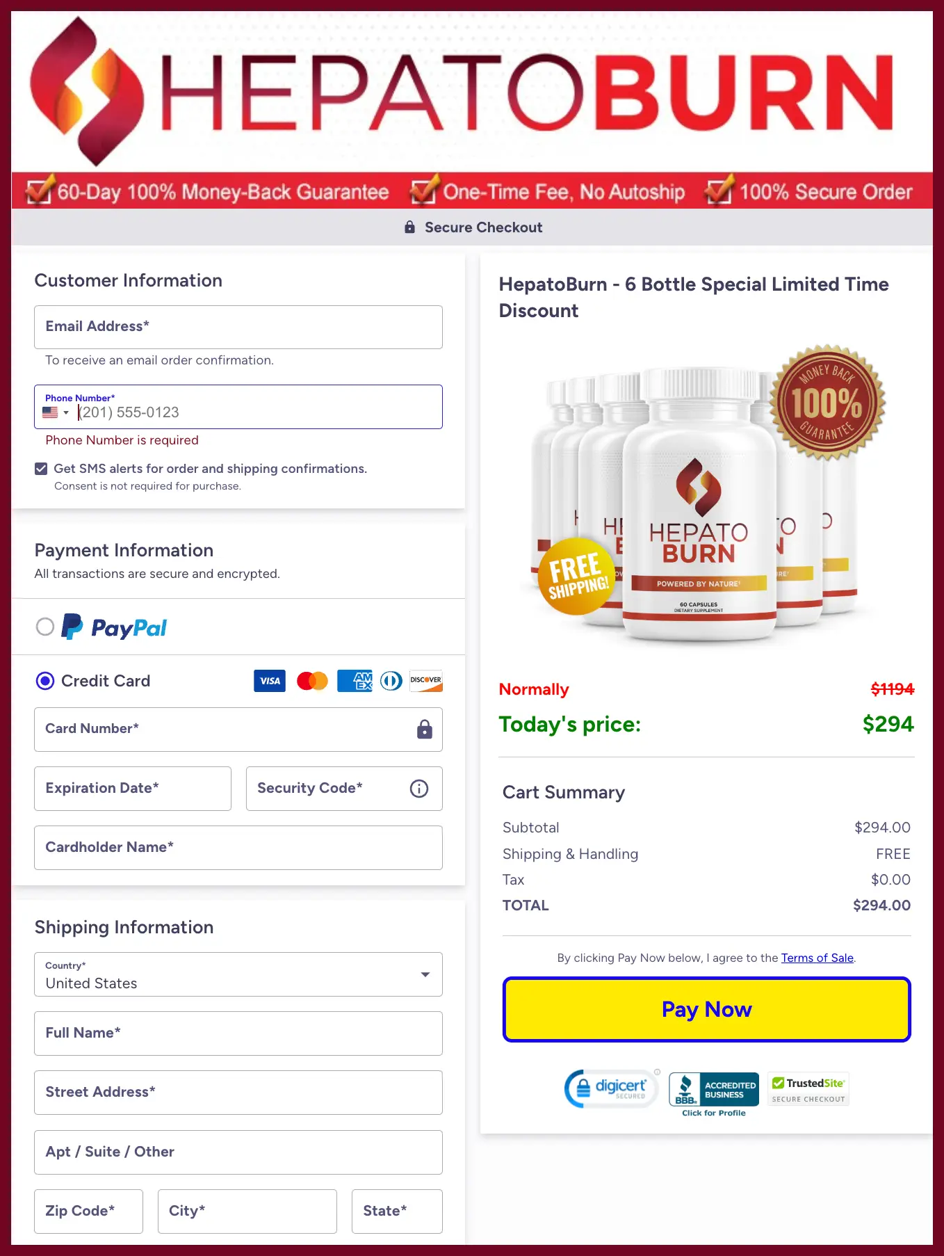 HepatoBurn Official Website Secure Order Page